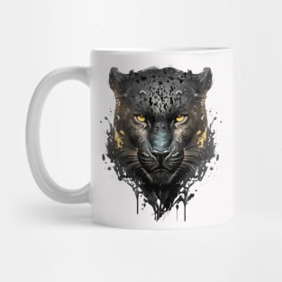 Panther Portrait Animal Painting Wildlife Outdoors Adventure Mug